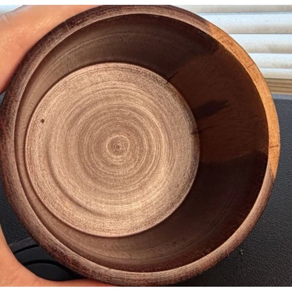 Vintage Wood Coaster Set of 5 Lidded Barrel Holder Rustic Cabin Barware Decor